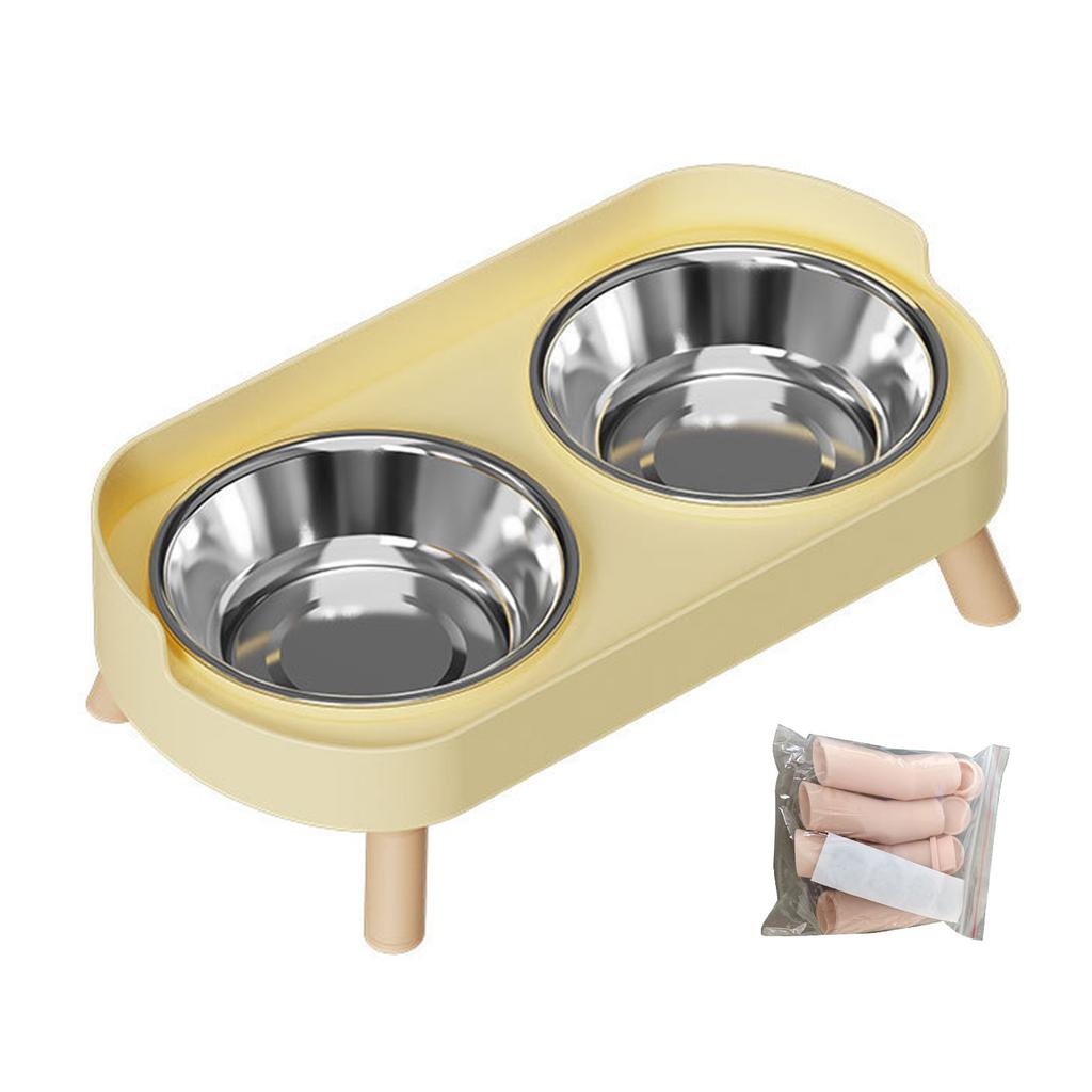 Elevated Dog Bowl Set Multifunctional Easy Cleaning Raised Double Dog Feeding Bowls for Home
