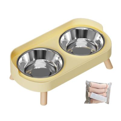 Elevated Dog Bowl Set Multifunctional Easy Cleaning Raised Double Dog Feeding Bowls for Home