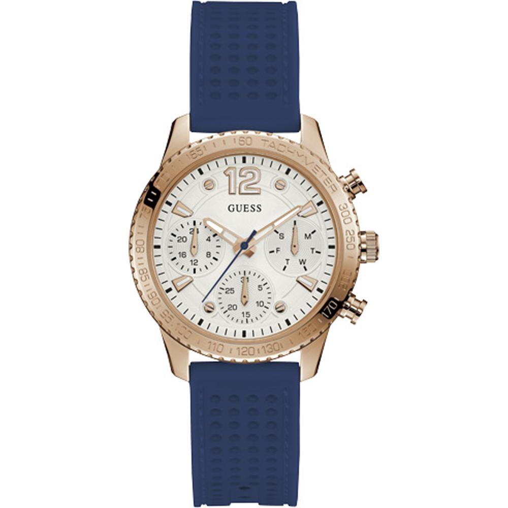GUESS Marina Rose Gold Stainless Steel & Silicone Ladies Quartz Watch W1025L4 белый