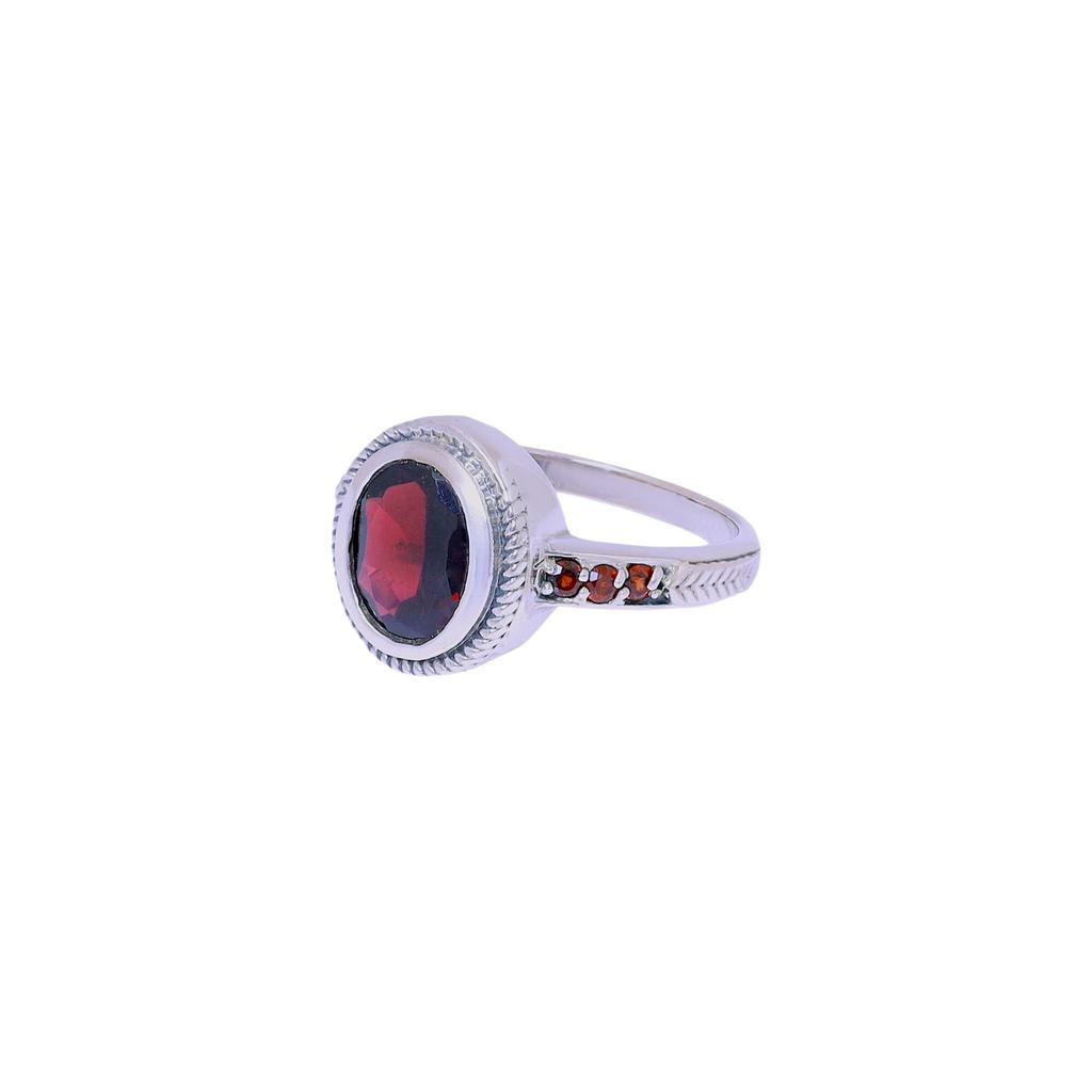 Natural Red Garnet Ring, 925 Sterling Silver Ring, Multi Stone Solitaire Ring, Handmade Women Ring, Promise Ring, Gift For Girlfriend