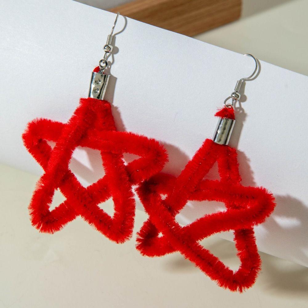 Pearl Wine Red Bow Drop Earrings Bowknot New Year Earrings Exquisite Red Velvet Bow Earrings  Women