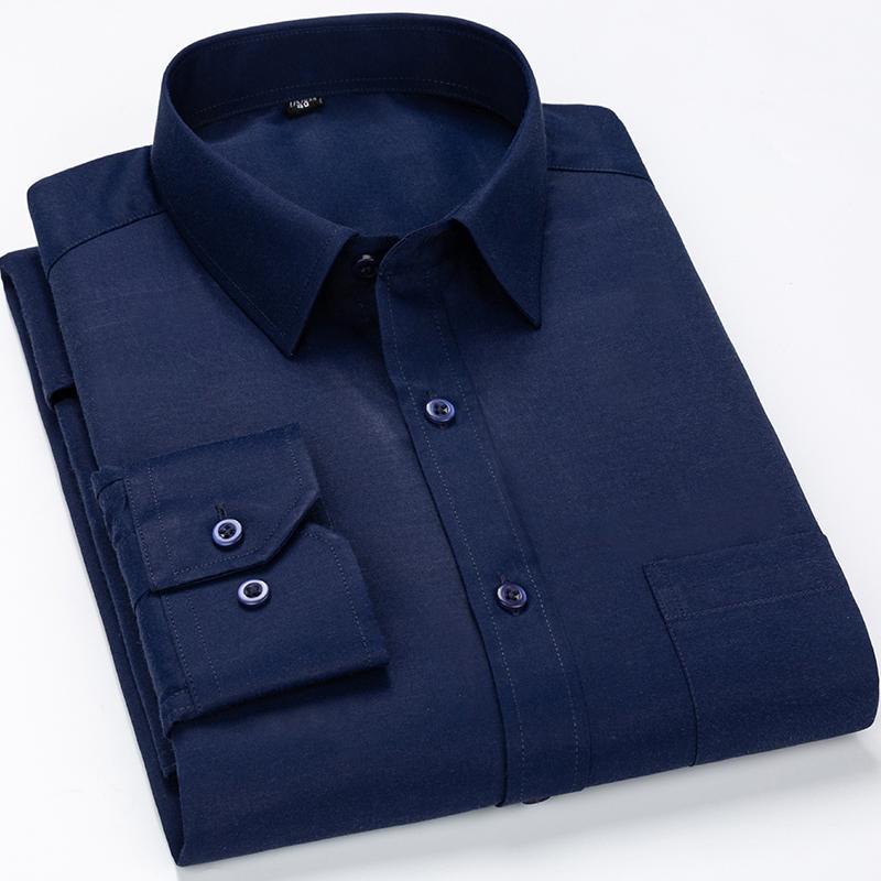 8XL 7XL 6XL Plus Size Men Long Sleeved Shirt  Mens Business Casual  Slim Fit Shirts Men Striped Dress Work Social Dress Shirt
