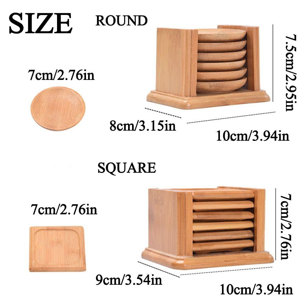 6Pcs Round/Square Shaped Cup Rest Holder Portable Cup Tray for Glass Cups/Tea Cup/Mug