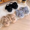 2025 puppy men's and women's slippers winter warm non-slip indoor and outdoor home cute thickened velvet deodorant cotton slippers