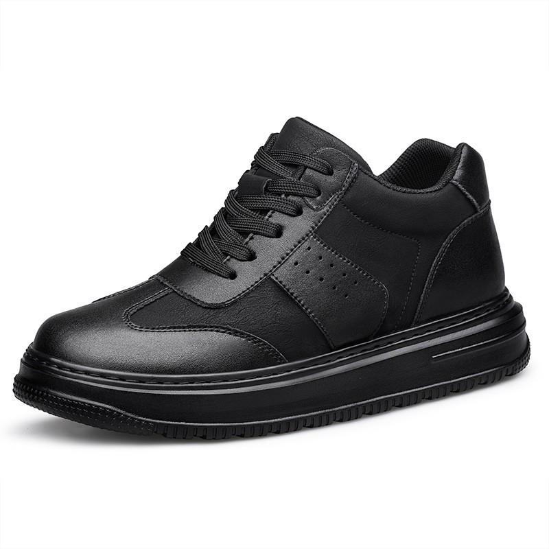 Invisible Height Boost Men's 8cm Breathable Thick Sole Running Casual Dad Shoes, Sports Board Shoes, White.