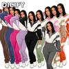 Fatos de Calça Casuais de Manga Comprida da Moda Feminina DICFY