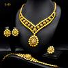 Middle East Dubai 24K Gold Jewelry Set Indian Women's Wedding Bridal Necklace Ring Earrings Bracelet Four-piece Set