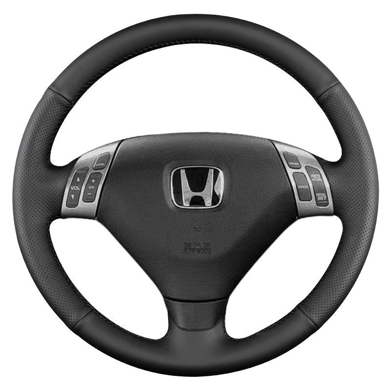 DIY car wheel For Honda Accord 2004 2005 2006 2007 Hand Stitched Non-slip black Suede&Leather Steering Wheel Cover Accessory