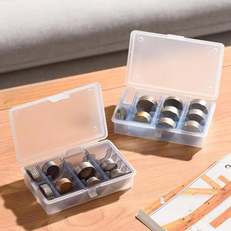 1 Stück Multifunktionale Münzaufbewahrungsbox mit blauem oder schwarzem Innenfach zur Organisation von Sammlermünzen Haushalts- und Büroaccessoire