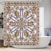 Rideau de douche floral vintage avec accents dorés pour décoration de salle de bain Linge de maison de luxe pour bain Motif design noir, beige blanc