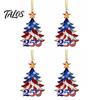USA Patriotic Party Gift 250 Anniversary Christmas Ornament, America Years Tree Double Sided Printed Keepsake Decoration, 1776-2026 2D Acrylic Hanging