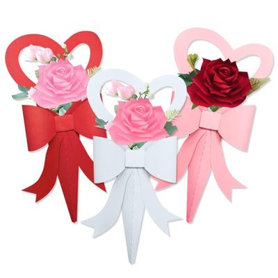 Alla hjärtans dag Blomsterbukett Inslagning Med Rosor, Rosetter Och Blomsterlådor - DIY Blomsterinslagning