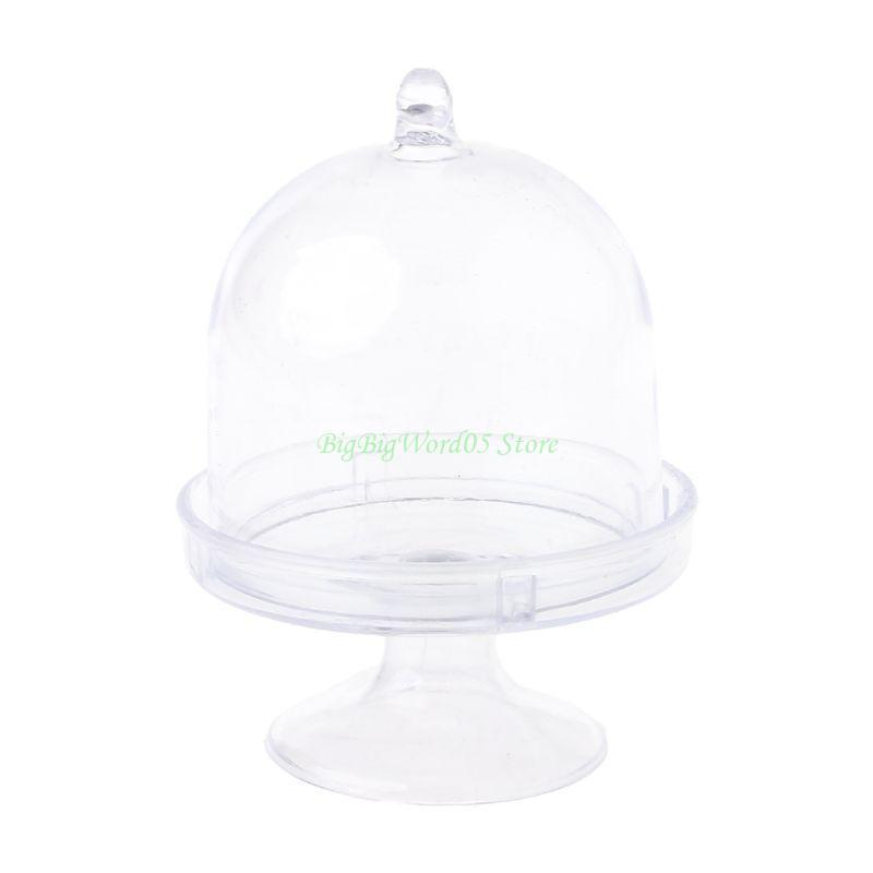 24TE Mini Cake Stand Cupcake Box Wedding Favor Party Plastic Candy Box Transparent