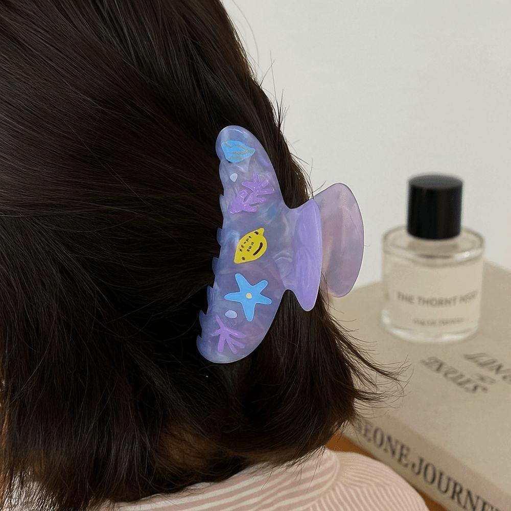 Korean Style Ocean Animal Hair Clip Sweet Geometry Shark Clip Hairpin Shell Hair Claw  Girls