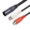 Audio Adapter Cable Plug And Play Stable Transmission Wide Applicable Anti-tensile Pressure Resistant 3pin XLR to 2 RCA Microphone