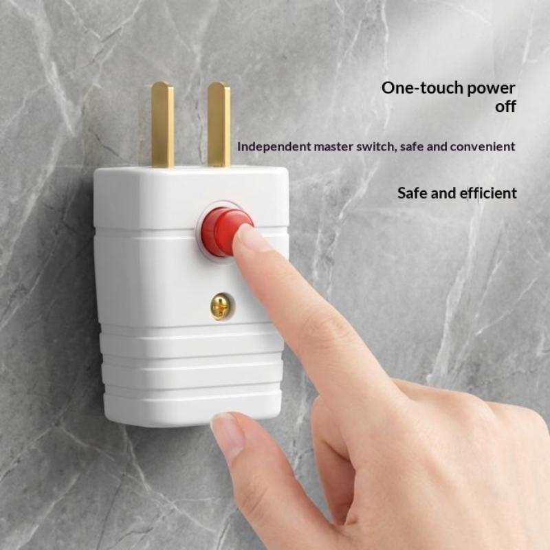 2 Prong Electric Power Plug With On Off Switch And Thick Pure Aluminum Pins 10A 250V For Home Office Daily Usedesert Bling