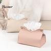 Flexible PVC Tissue Box Cover Box, Easy Open Waterproof Leather Design, Simple Double-sided Case Style Durable Anti-Crack Dispenser for Home