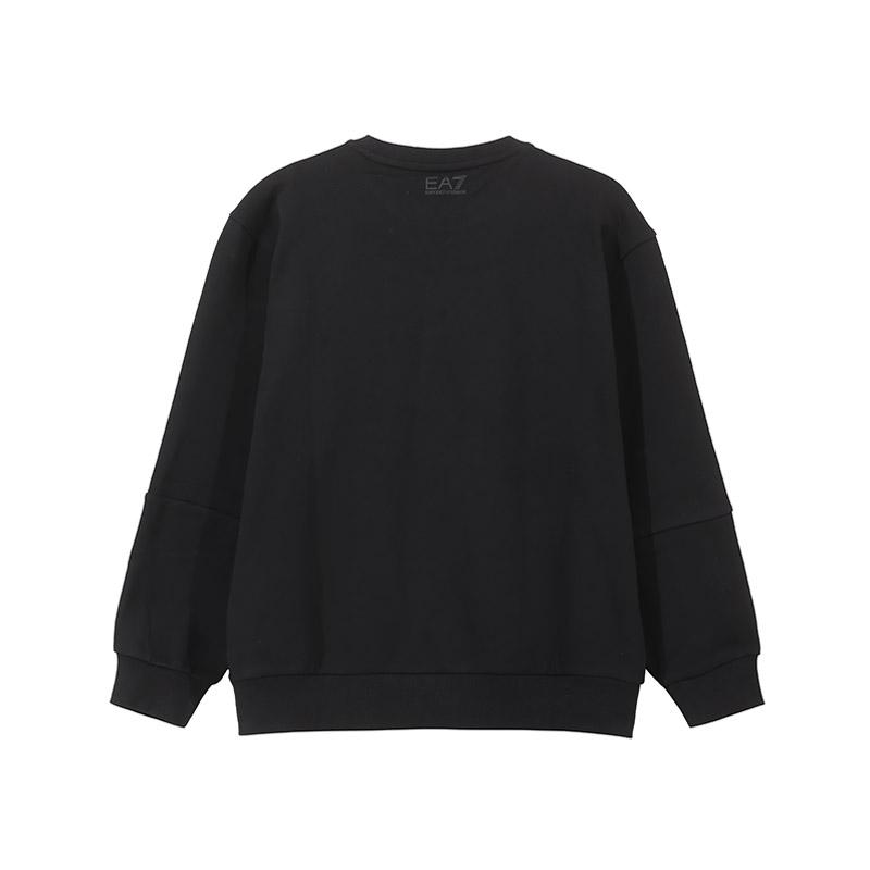 Emporio Armani EA7 Logo Printed Crewneck Sweatshirt Women Tops Black 6DTM11-TJZCZ-1200