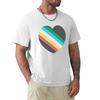 Heartshaped Disability Pride Rainbow Colorful Flag Tshirt Casual Daily Wear Short Sleeve Top
