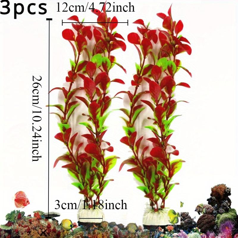 3pcs Aquarium Plants Plastic Artificial Green / Multicolour Tank Fish  Fun