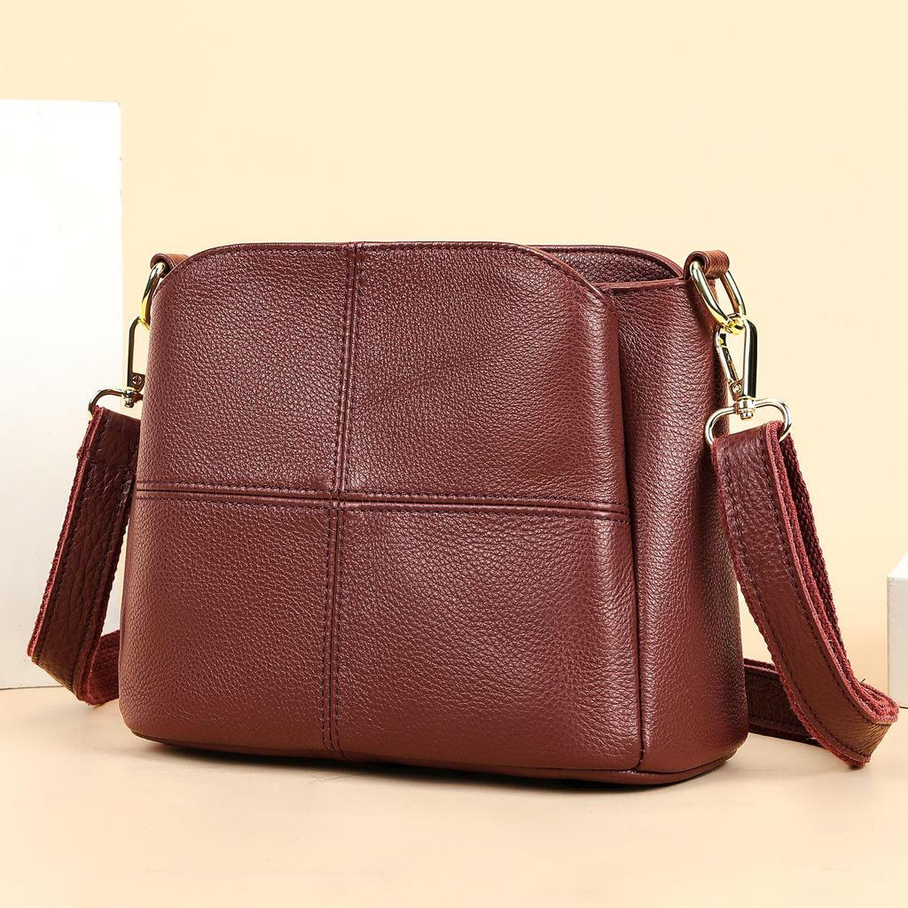 Elegant Genuine Leather Crossbody Handbag for Women - Large Capacity, Versatile Design