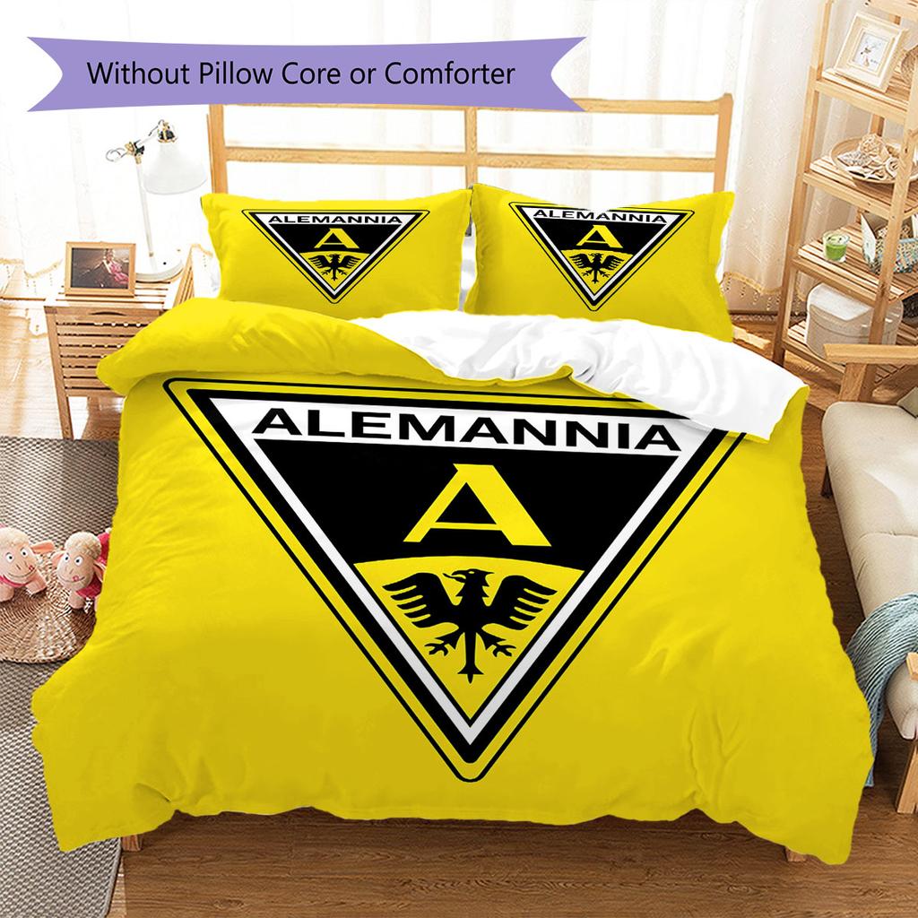 Alemannia Aachen Muster Bettwäsche, Steppdecke Set Bettbezug Kissenbezug Zuhause Geburtstagsgeschenk(1 Bettbezug + 2 Kissenbezüge, ohne Füllung)