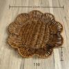 Handwoven Rattan Flower Shaped Storage Basket, Boho Wicker Fruit & Vegetable Tray for Kitchen, Decorative Organizer Basket
