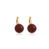 French Retro Ankara Red Vintage Round Bead Earrings - Autumn/Winter High-End INS Style Temperament Dangles