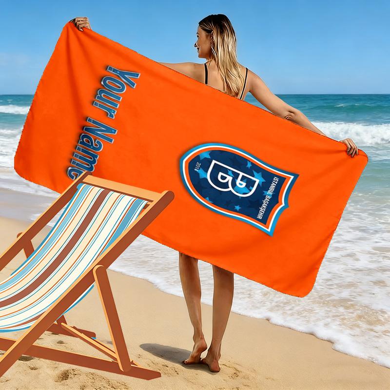 Name Custom Estambul Basaksehir Print Beach Towel, Large Soft Quick Dry Towel for Beach Camping Swimming