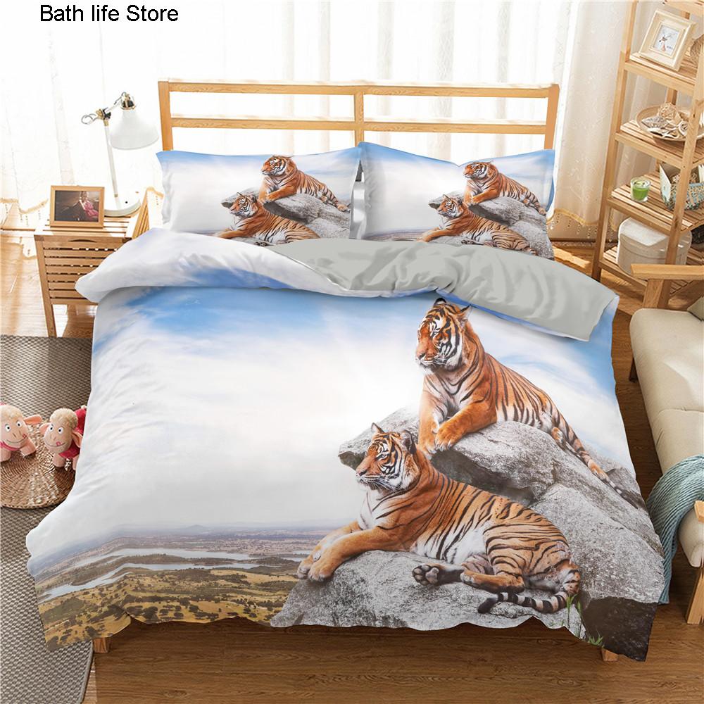 Comforter 3D Printed Bedclothes Tiger Single Twin Double Queen Size Bedding Set Comforter Set Animal Bedding Set