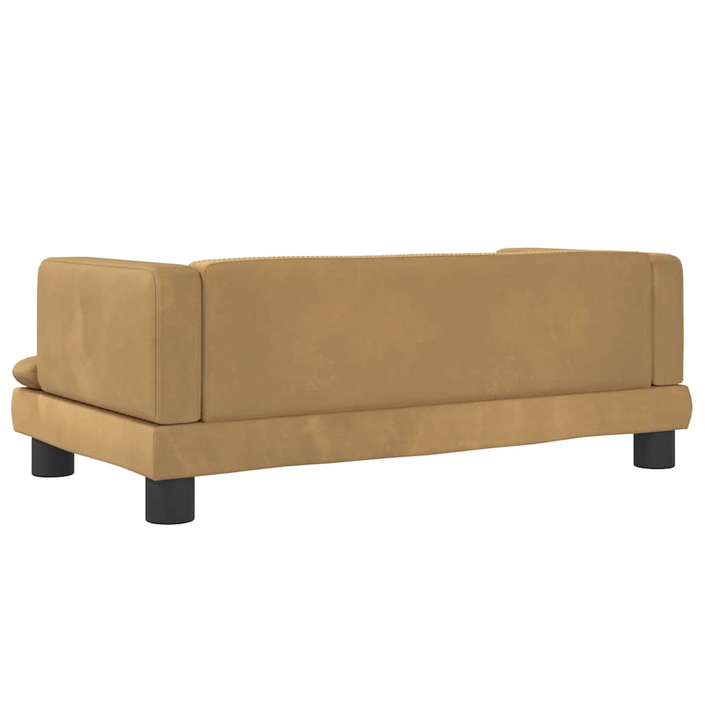 Brown Dog Bed 80 x 45 x 30 cm Velvet