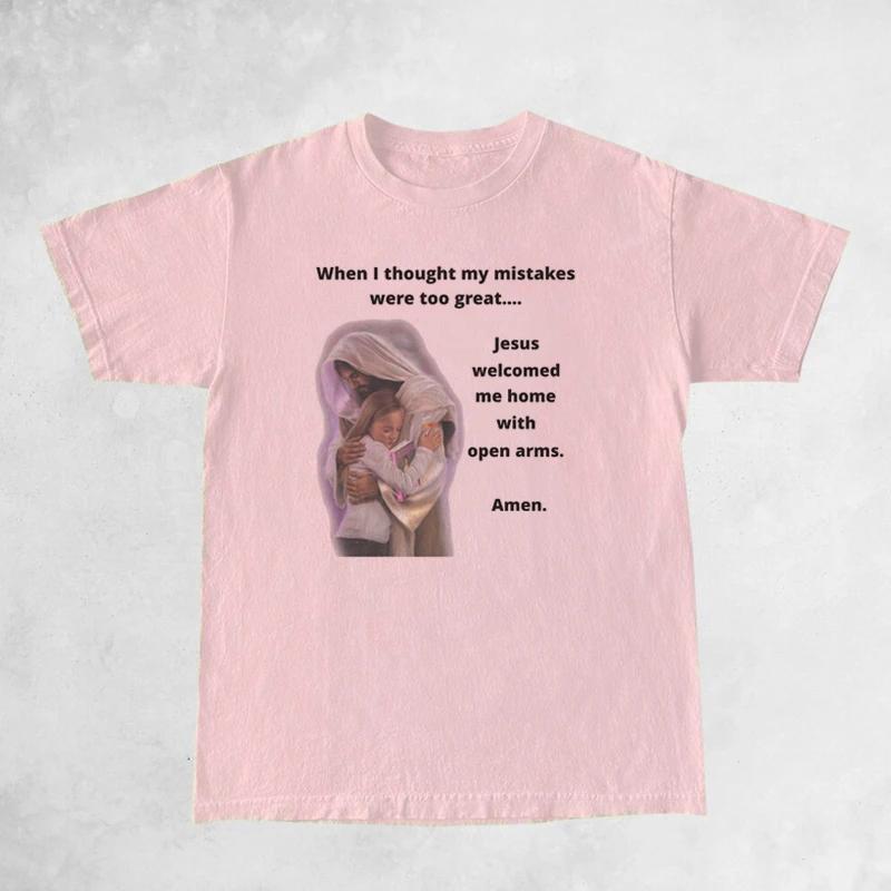 

Women Jesus Faith Pray Graphic TShirts Short Sleeve Religious Tee Shirt Cotton Loose Fashion Tops Unisex Christian Clothes 4XL