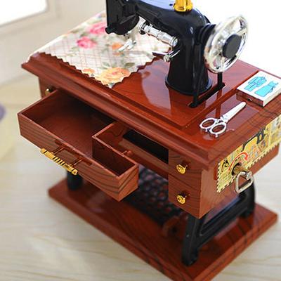 Spieluhr Vintage Spieluhr Mini Nähmaschine Stil mechanisch Geburtstag Weihnachten Geschenk Tischdekoration