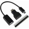 Raspberry Pi Zero 2 W/Zero W Starter Kit with Acrylic Case, GPIO Header, HDMI Adapter, OTG Cable