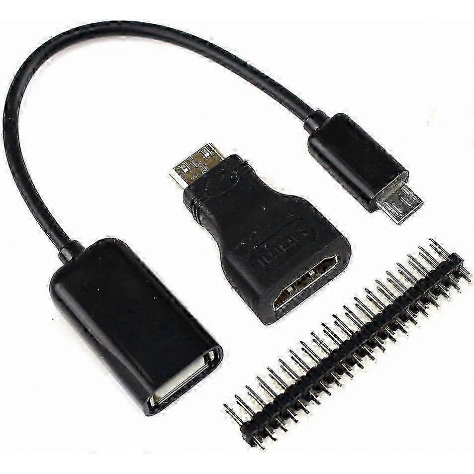 Raspberry Pi Zero 2 W/Zero W Starter Kit with Acrylic Case, GPIO Header, HDMI Adapter, OTG Cable