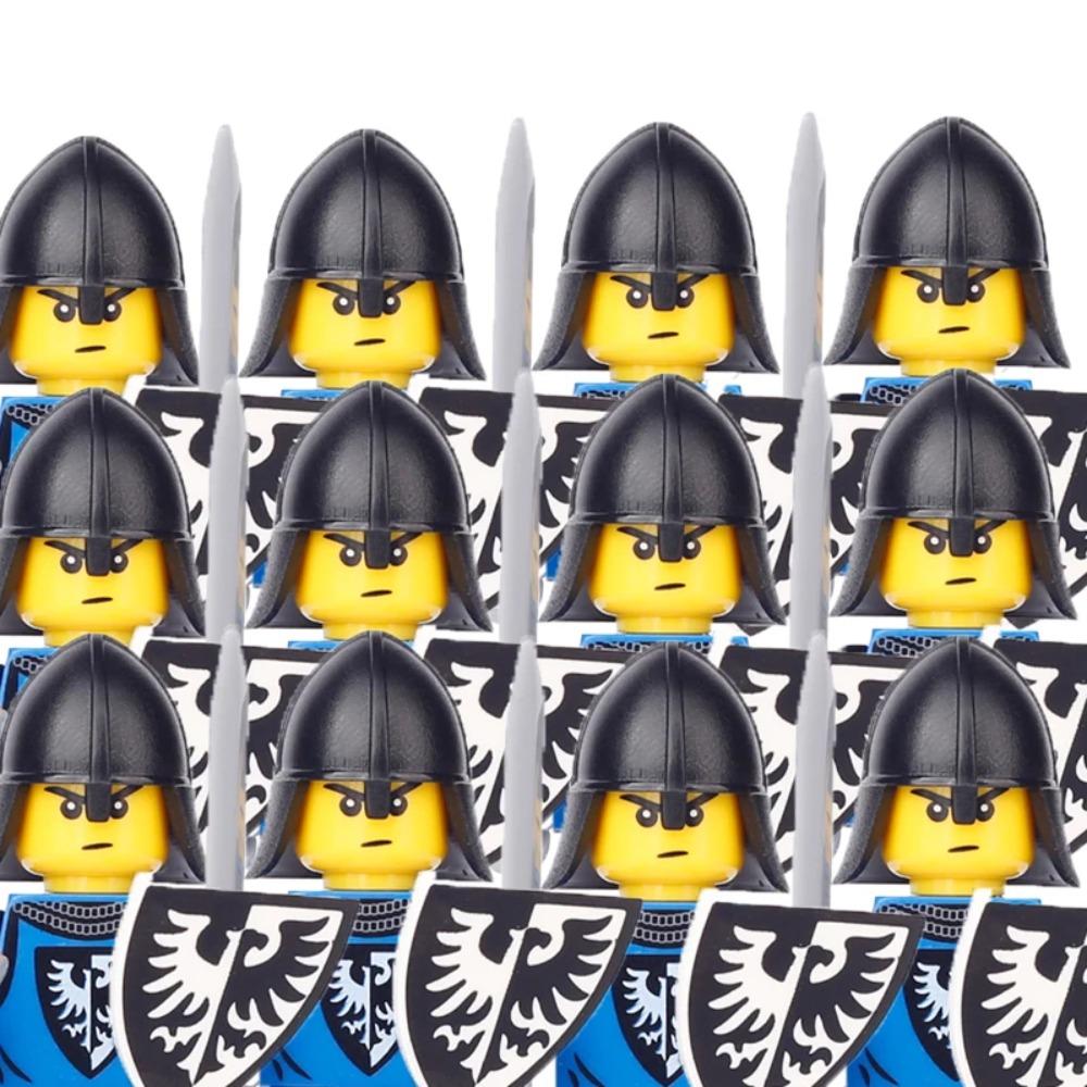 Medieval Military Building Blocks Solider Figures Gifts Weapons Shields Helmets Lionheart Teutonic Knights Militiaman Farmer MOC