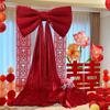 Bow 50x38cm Giant Bow Wall Backdrop Drift Strip 3 Meters Wine Red B Bow Wall Decor Champagne Color Giant Size Stage Backdrop