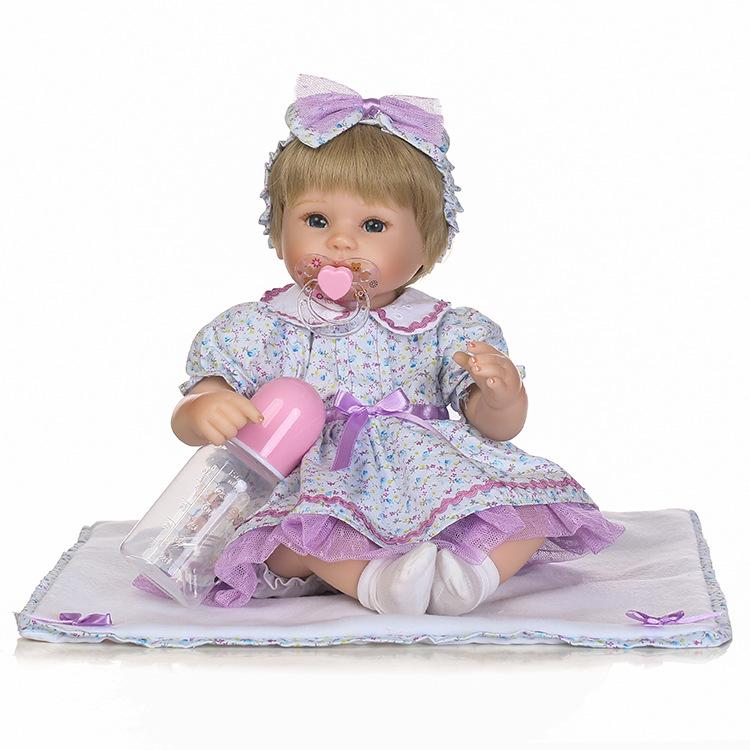 NPK Soft Rubber Cute Cloth Body Doll: Girls Toy for Role Play Simulation 40 cm