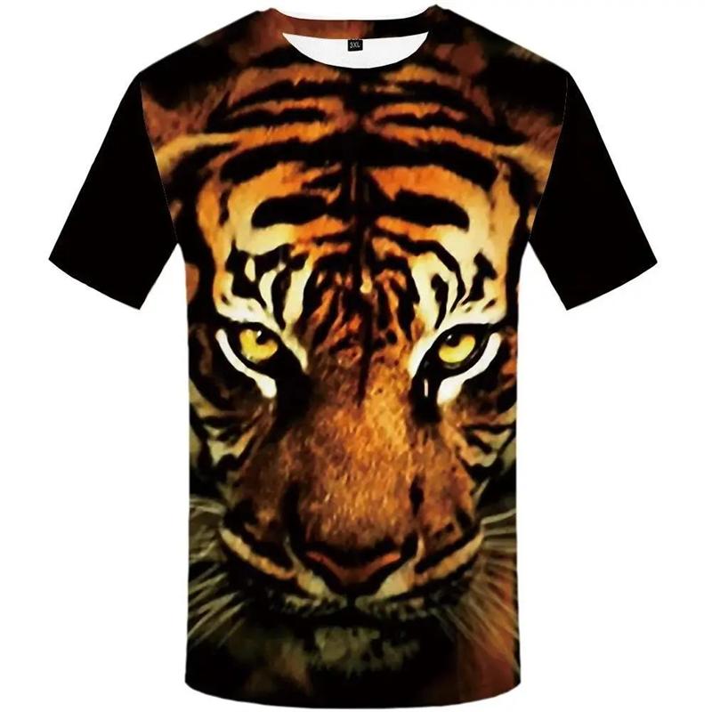 Mens T Shirt Fashion 3D Tiger Short Sleeve T-Shirt Casual Animal Pattern Tee For Outdoor Party Women Y2k t-shirts Kids Tshirt