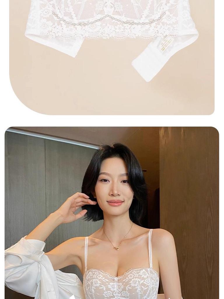 2025 New Sexy Lace Wire-Free Bra Set for Small Chest: Anti-Sagging, Side Support