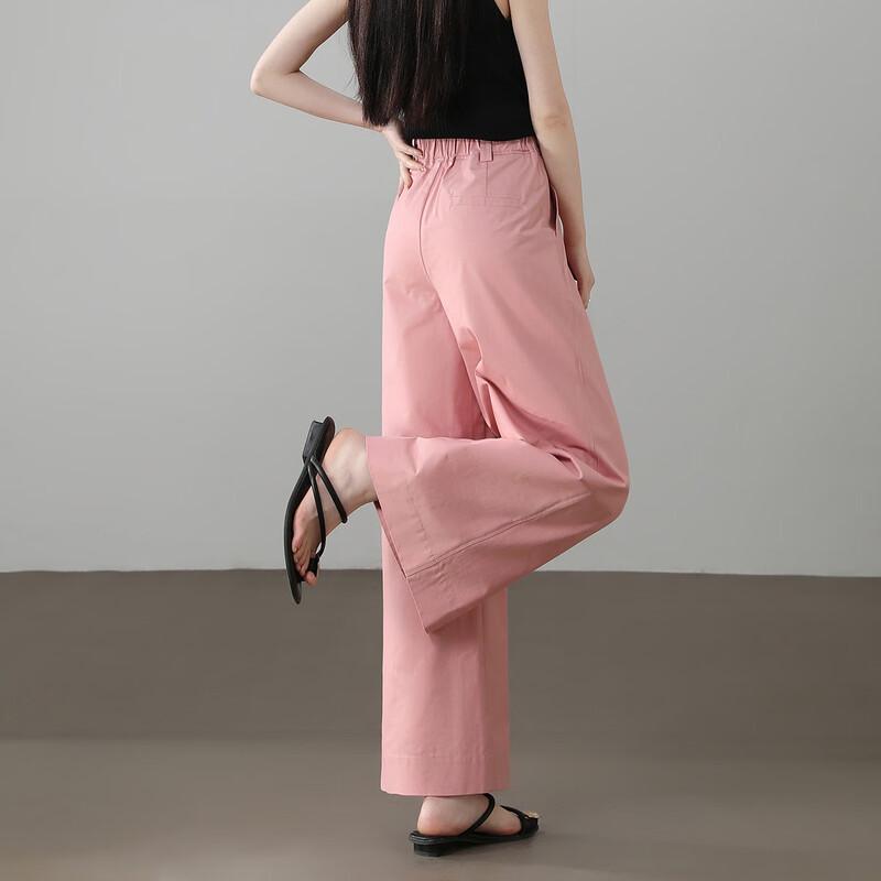 Demana Women's Soft Cotton Pleated Straight-Leg Cropped Pants