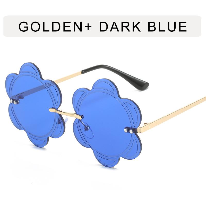 Flower Shape Sunglasses for Women New Fashion Rimless Metal Leg Designer Sunglasses Woman Korean Style Female Sunglass