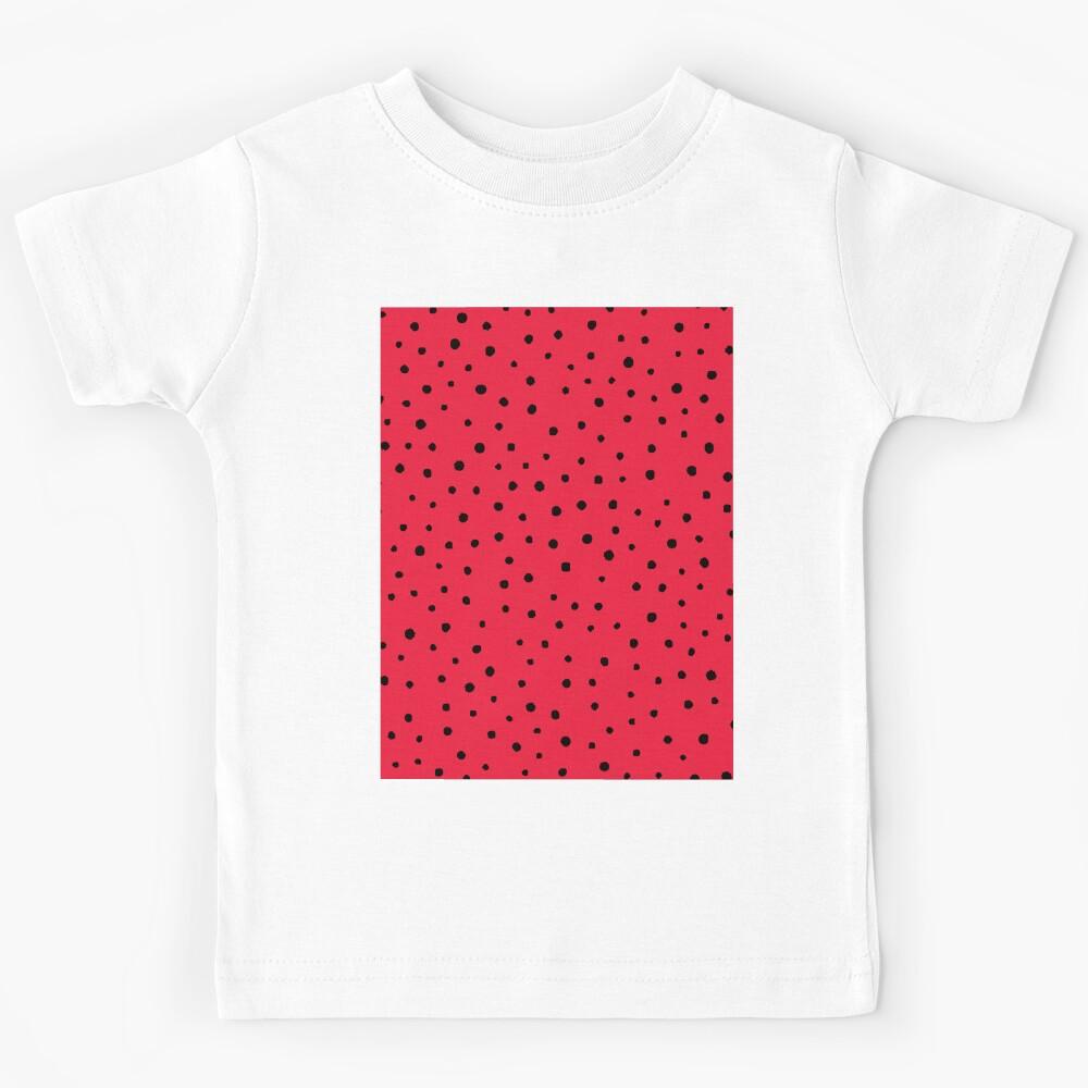 polka dots pattern,pink,black Kids T-Shirt 150
