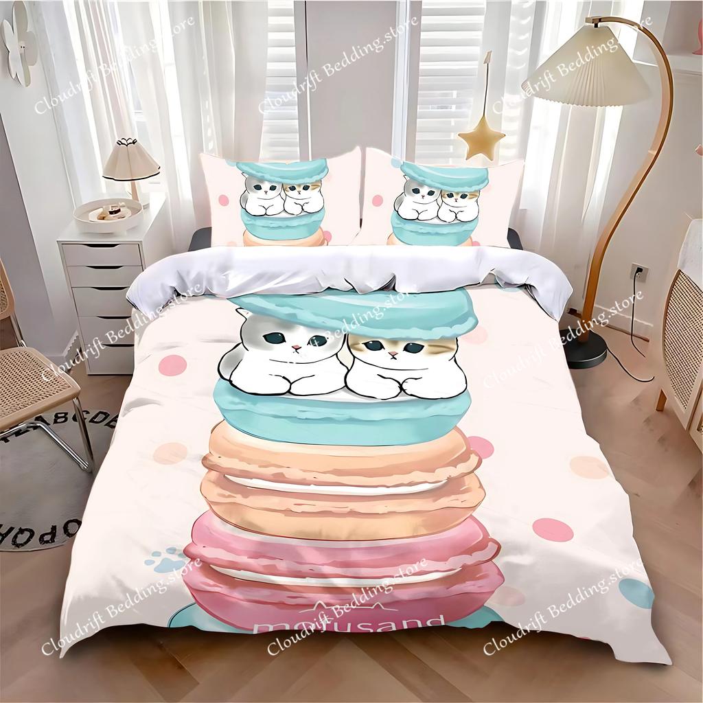 New Duvet Cover Pillowcase Bedding Set Hot Cute M-MofusandS Adult Boy Girl Bedroom Decoration Children Single Double Large Size