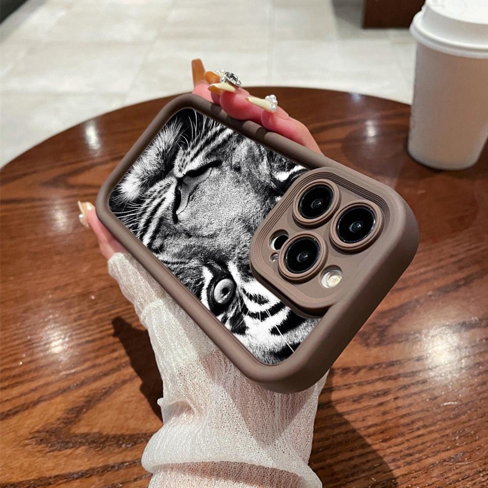 LZ30 Tiger Lion Cat Silicone Phone Case for Samsung A15 A35 S24 S23 Ultra S22 S21 Plus S20 FE A05 A06 A54 A55 A53 A14 M15 Shockproof Back Cover