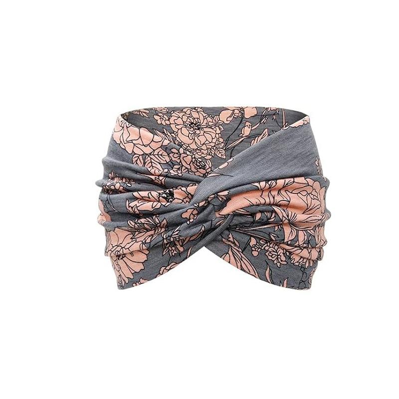 Bohemian Wide Edge Sports Headband Ladies Stretch Cross Print Yoga Stretch Hair Accessories Headband