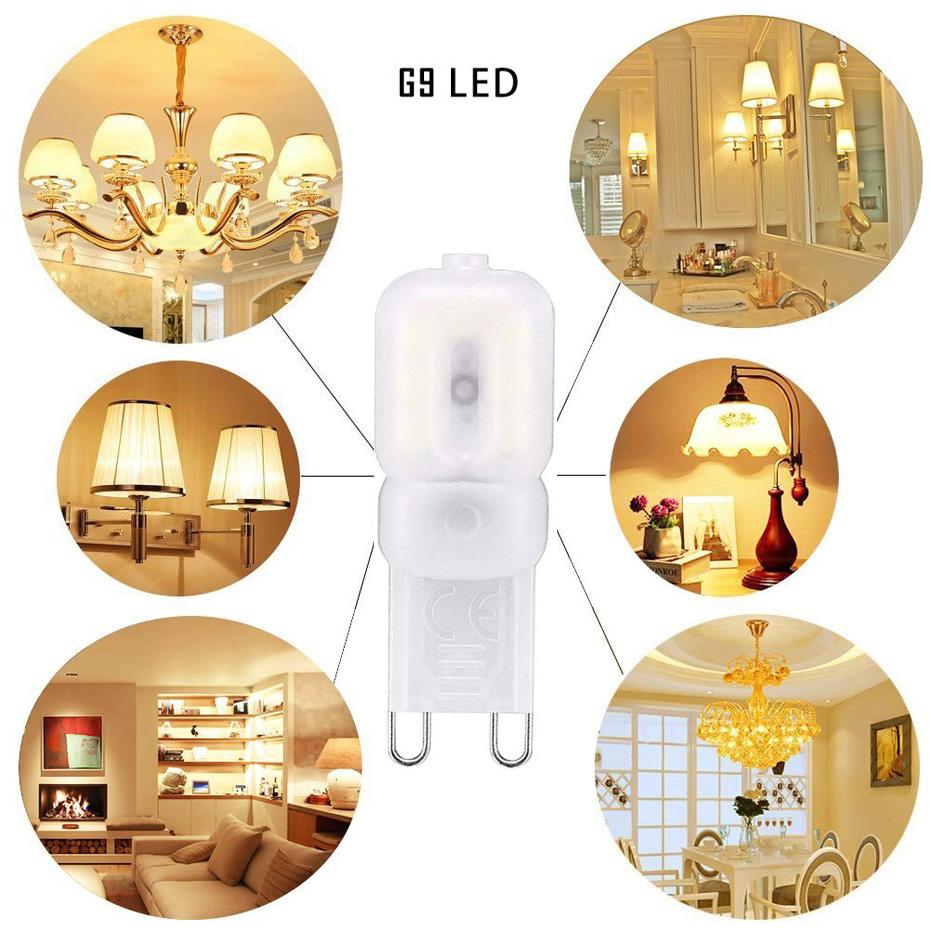 10buc Bec LED G9 220V SMD2835 Lumină Albă Alb Cald pentru Plafonieră de Cristal de Casă Înlocuiește Bec Halogen de 30W