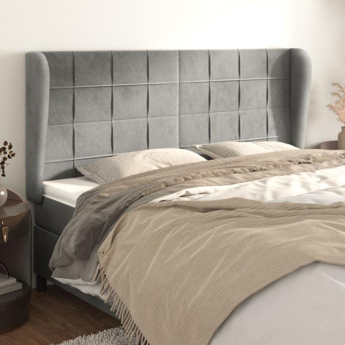 VidaXL Headboard with Ears Light Grey 183x23x118-128 Cm Velvet3118016