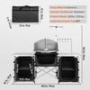 VEVOR Camping Kitchen Table, Folding Outdoor Cooking Table with Storage Carrying Bag, Aluminum Cook Station 3 Cupboard & Detachable Windscreen