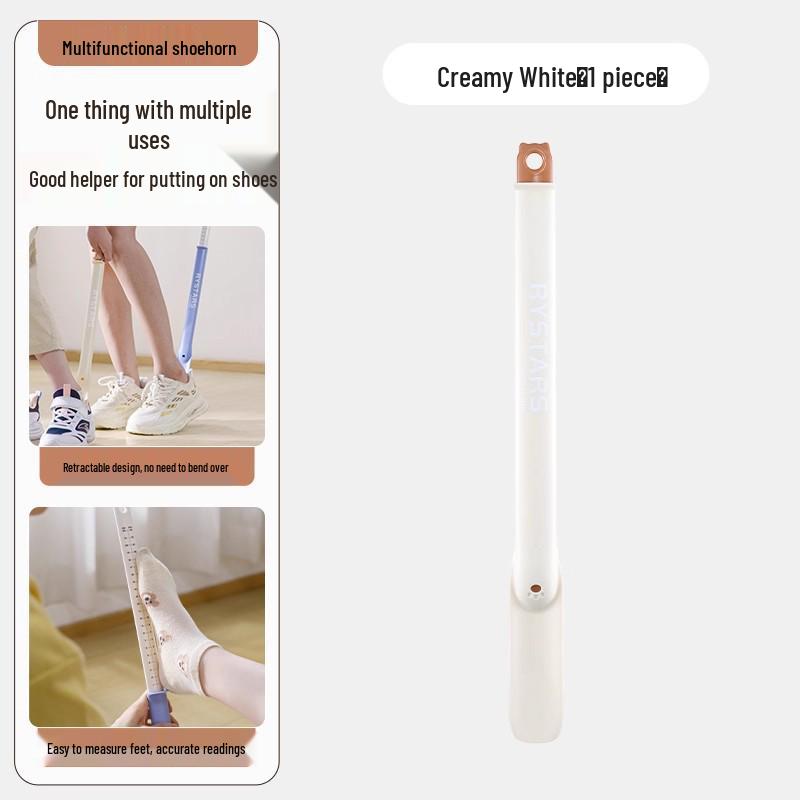 Hochwertiger Einziehbarer Schuhanzieher & Fußmessgerät für ältere Menschen, Schwangere und Kinder